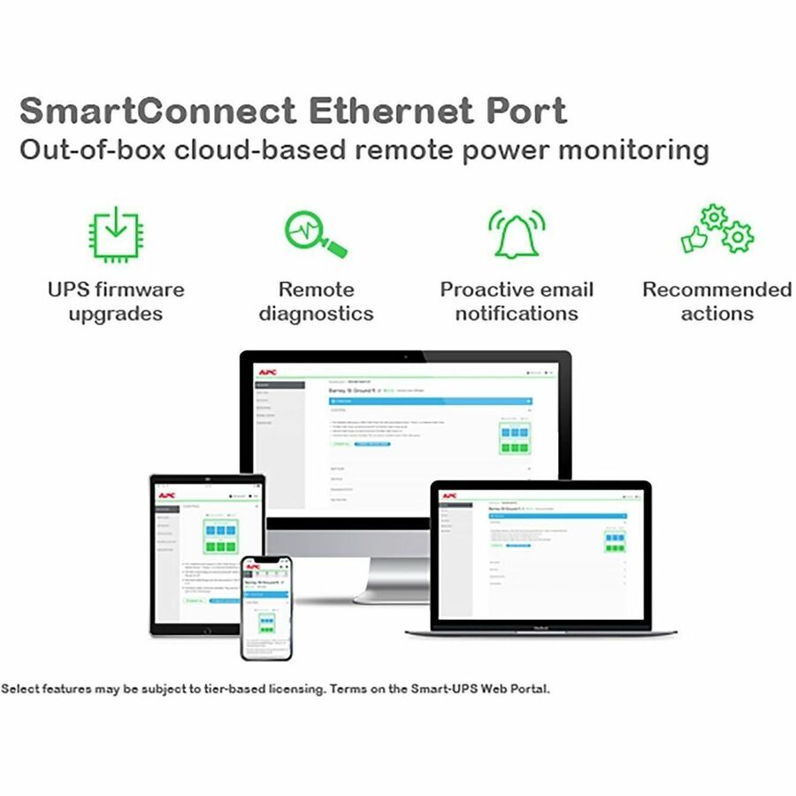 Alternate-Image9 Image for APC Smart-UPS, Line Interactive, 1500VA, Tower, 120V, 8x NEMA 5-15R outlets, SmartConnect Port+Network Card, AVR, LCD