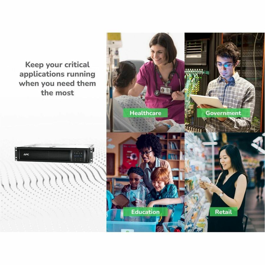 Alternate-Image3 Image for APC Smart-UPS, Line Interactive, 750VA, Rackmount 2U, 120V, 6x NEMA 5-15R outlets, SmartConnect Port+Network Card, AVR, LCD