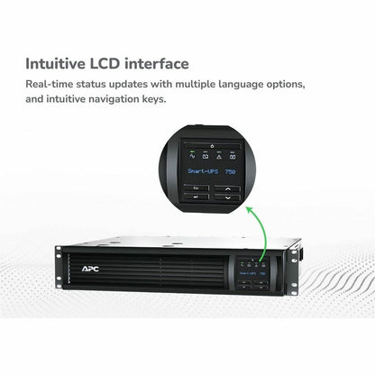 Alternate-Image1 Image for APC Smart-UPS, Line Interactive, 750VA, Rackmount 2U, 120V, 6x NEMA 5-15R outlets, SmartConnect Port+Network Card, AVR, LCD