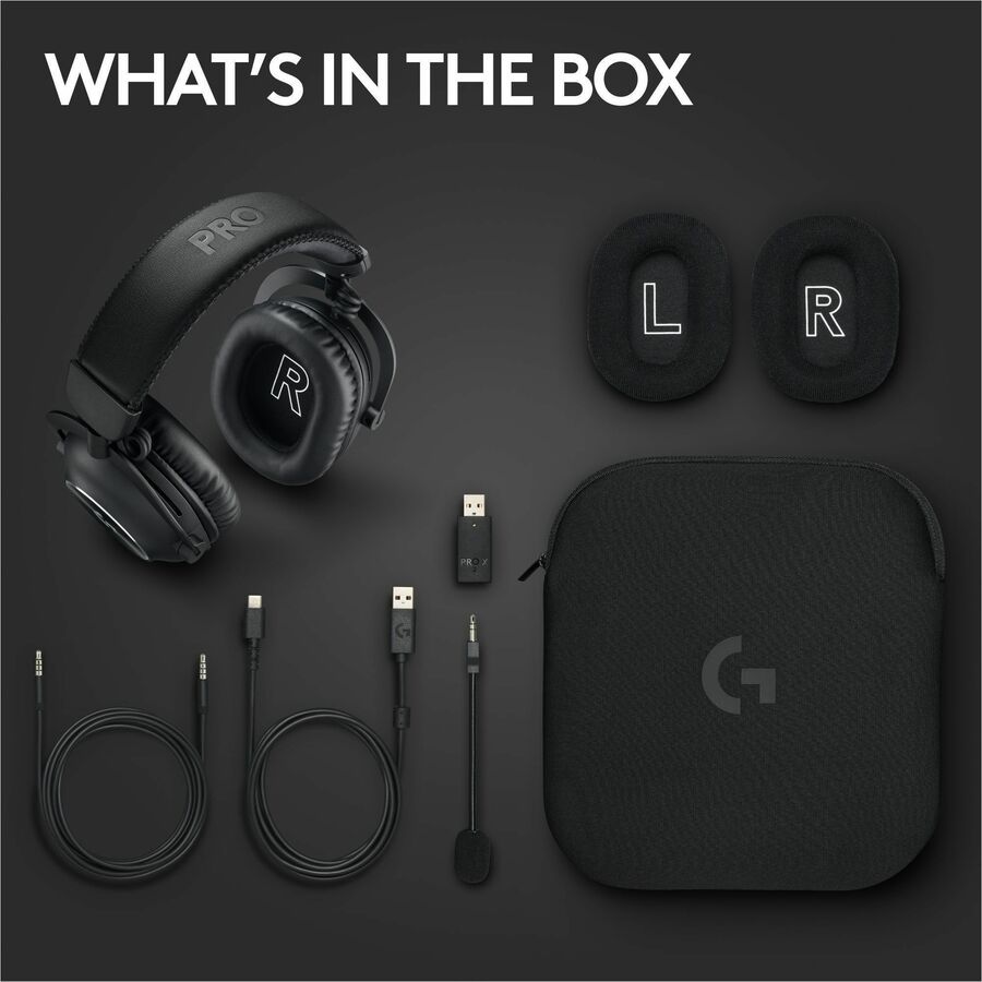 Alternate-Image8 Image for Logitech G PRO X 2 LIGHTSPEED Wireless Gaming Headset, Detachable Boom Mic, 50mm Graphene Drivers, DTS:X Headphone 2.0-7.1 Surround, Bluetooth/USB/3.5mm Aux, for PC, PS5, PS4, Nintendo Switch, Black
