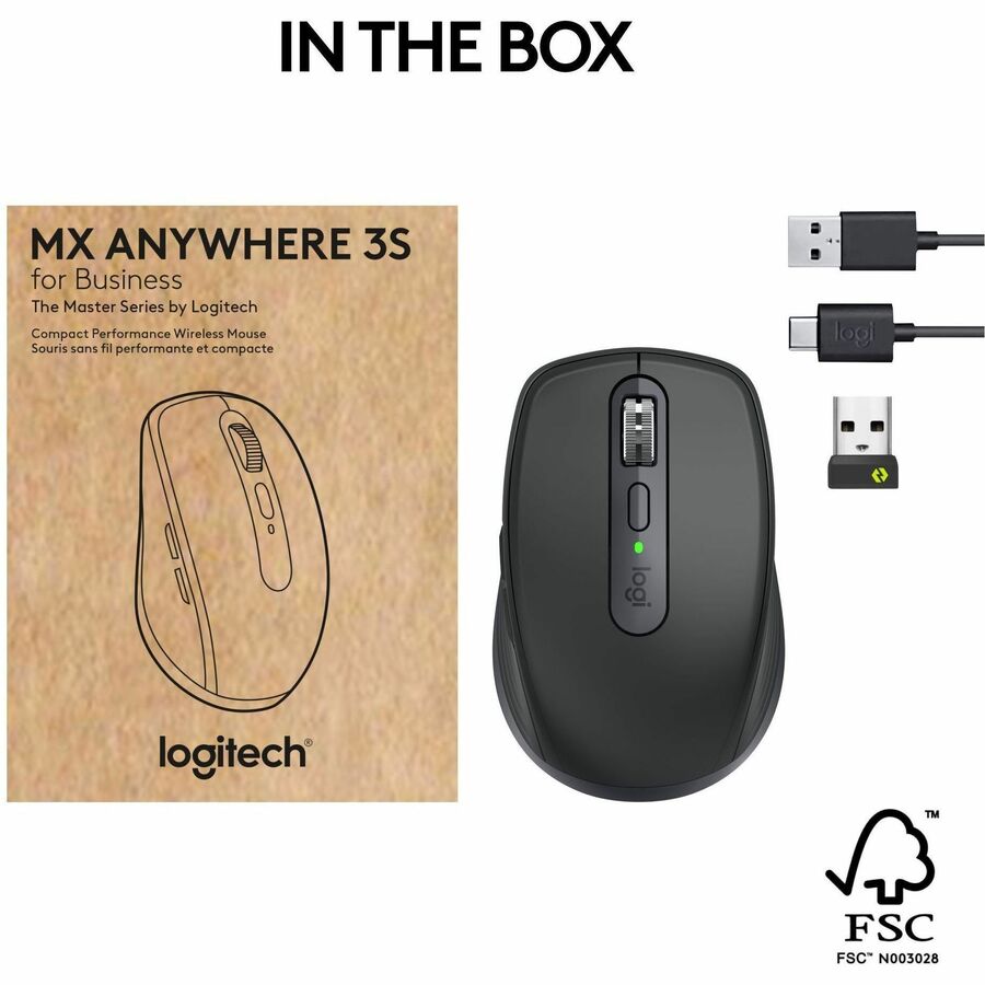 Alternate-Image9 Image for Logitech MX Anywhere 3S Wireless Mouse for Business - Bluetooth, Quiet Click, Secure Logi Bolt, Graphite