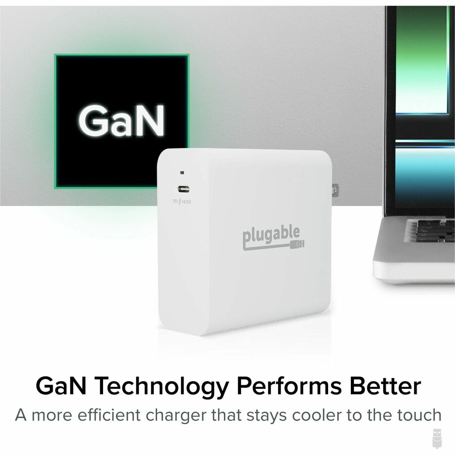 Alternate-Image2 Image for Plugable 140W USB C Charger, GaN Wall Charger for Laptop, PD 3.1 Power Adapter