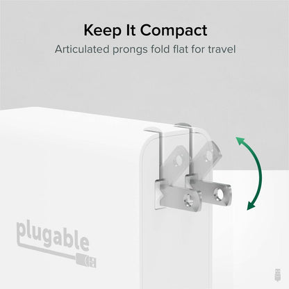 Alternate-Image8 Image for Plugable 140W USB C Charger, GaN Wall Charger for Laptop, PD 3.1 Power Adapter