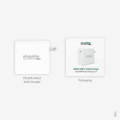 Alternate-Image9 Image for Plugable 140W USB C Charger, GaN Wall Charger for Laptop, PD 3.1 Power Adapter