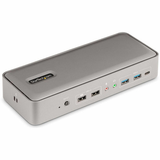 Main Image for StarTech.com Dual-Laptop USB-C KVM Docking Station, Dual Monitor 4K 60Hz DisplayPort KVM Dock, 5x USB Hub, GbE, 90W/45W PD, Windows/Mac
