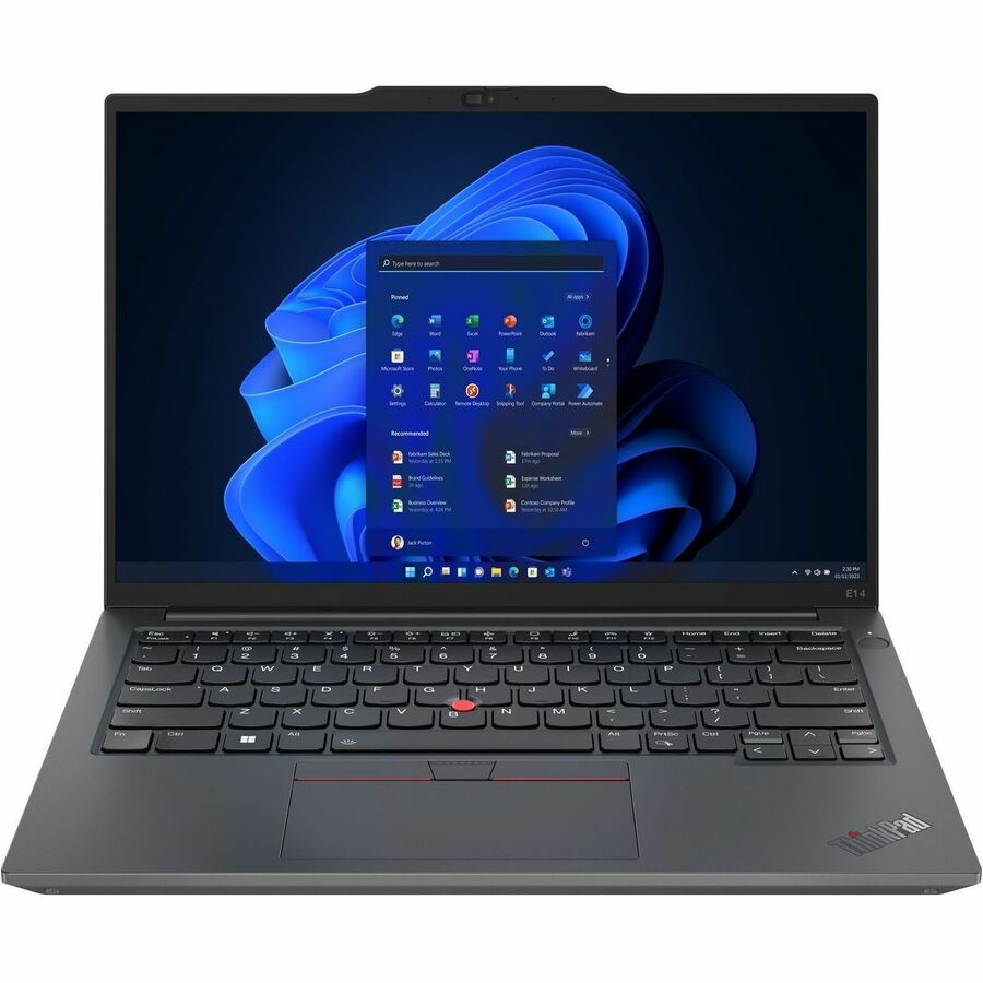 Front Image for Lenovo ThinkPad E14 Gen 5 21JK0053US 14" Touchscreen Notebook - WUXGA - 60 Hz - Intel Core i7 13th Gen i7-1355U - 16 GB - 512 GB SSD - English Keyboard - Graphite Black