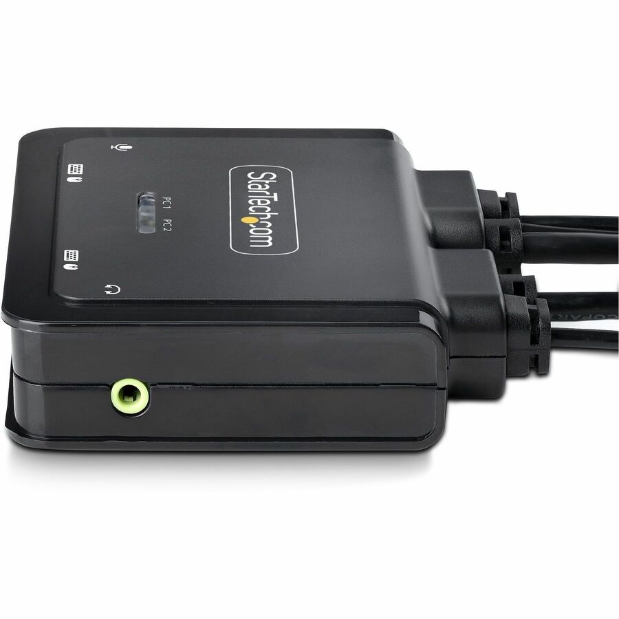 Alternate-Image3 Image for StarTech.com 2-Port Hybrid USB-C DisplayPort Cable KVM Switch, 4K 60Hz, Compact KVM with 6ft/1.8m USB-A & 4ft/1.2m USB-C Integrated Cables
