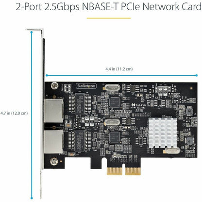 Alternate-Image4 Image for StarTech.com 2-Port 2.5G NBASE-T PCIe Network Card, Computer Network Card Interface, Intel&reg; I225-V, Dual-Port Ethernet, Multi-Gigabit NIC