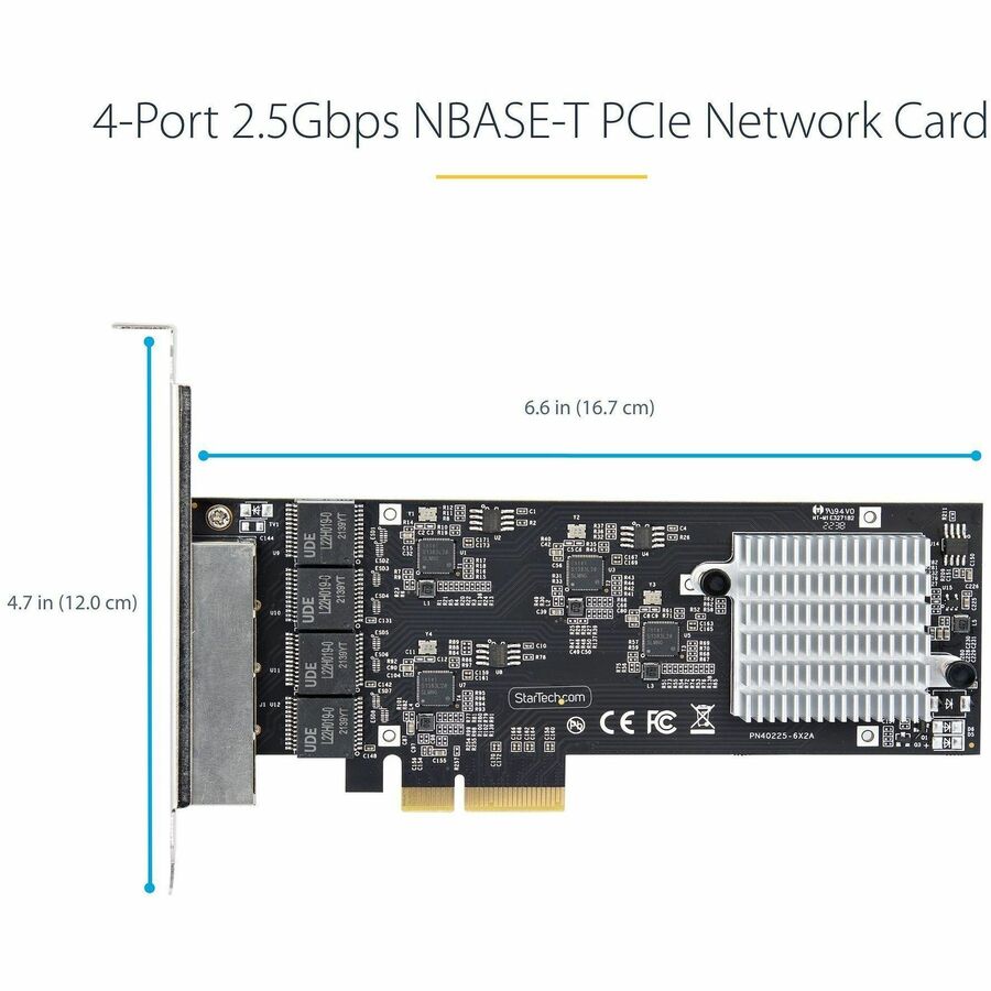 Alternate-Image4 Image for StarTech 4-Port 2.5G NBASE-T PCIe Network Card, Computer Network Card Interface, Intel&reg; I225-V, Quad-Port Ethernet, Multi-Gigabit NIC