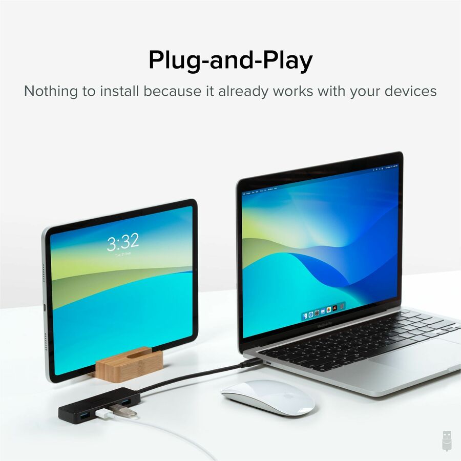 Alternate-Image2 Image for Plugable USB C to USB Adapter Hub, 4 Port USB 3.0 Hub, USB Splitter for Laptop