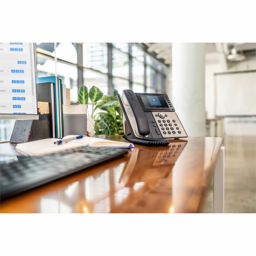 Alternate-Image3 Image for Poly Edge E550 IP Phone - Corded - Corded/Cordless - Bluetooth, Wi-Fi, NFC - 3 Multiple Conferencing - Desktop, Wall Mountable - White, Midnight Blue