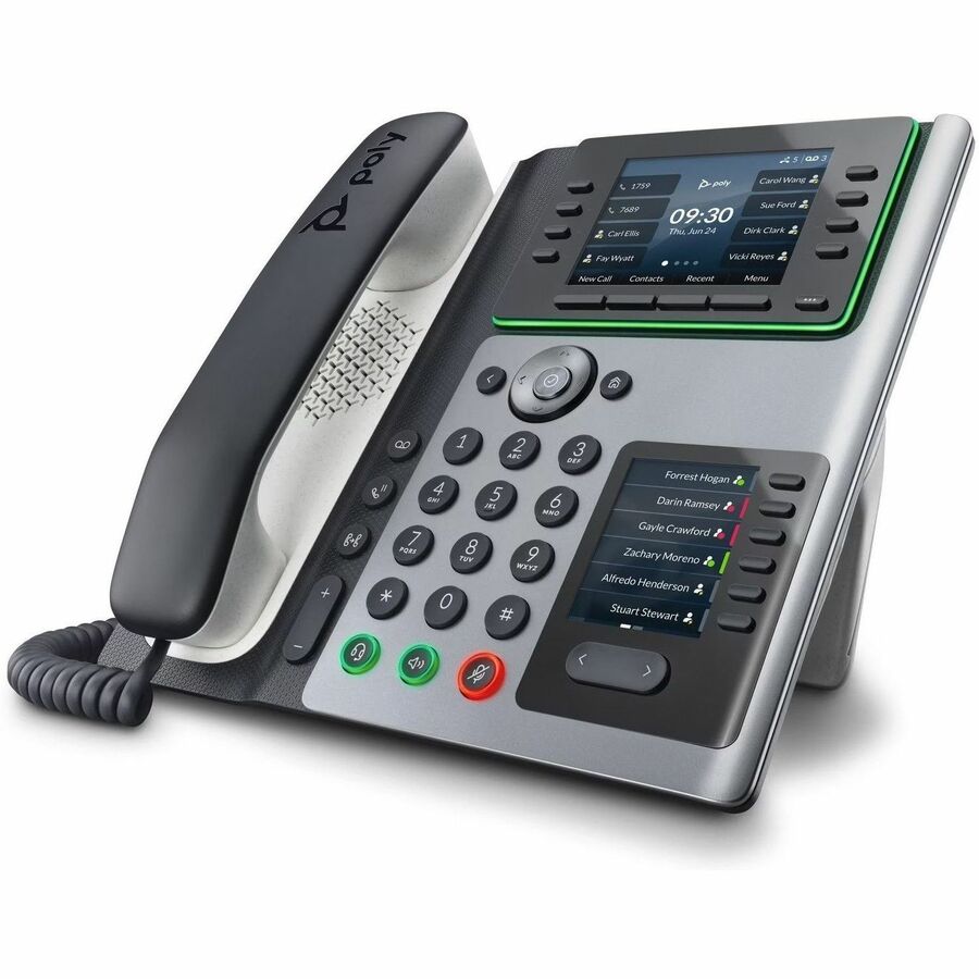 Alternate-Image3 Image for Poly Edge E450 IP Phone - Corded - Corded/Cordless - Bluetooth, NFC, Wi-Fi - 3 Multiple Conferencing - Desktop, Wall Mountable - White, Midnight Blue