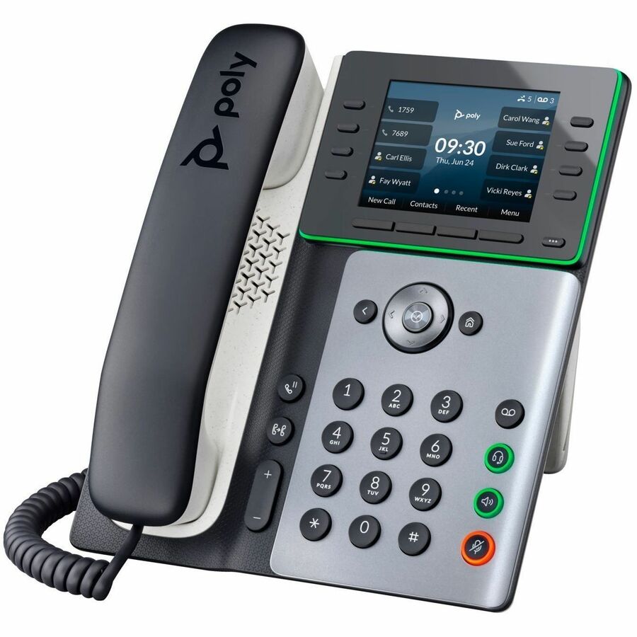 Alternate-Image1 Image for Poly Edge E300 IP Phone - Corded - Corded - Desktop, Wall Mountable - Black