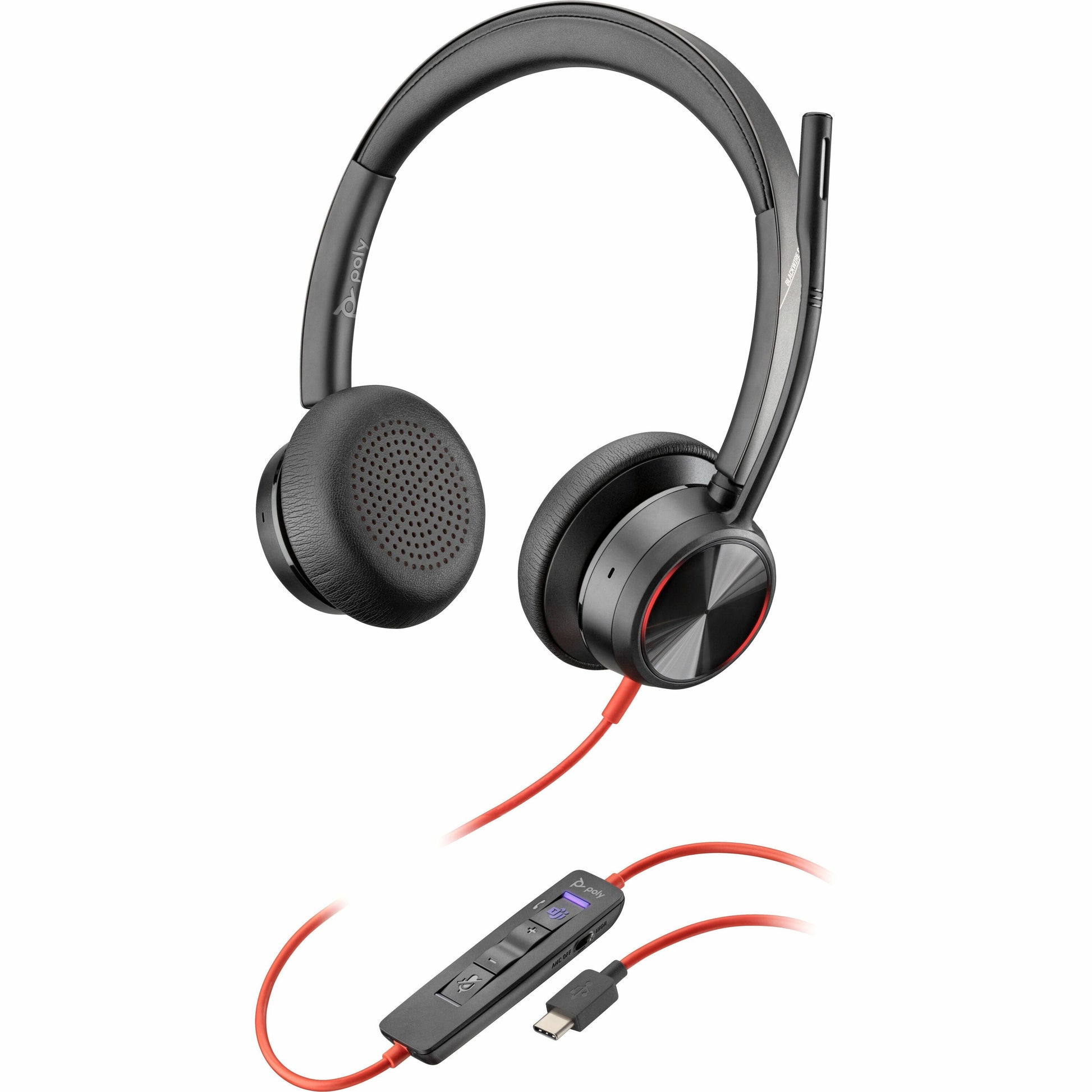 Main Image for Poly Blackwire 8225 Microsoft Teams Certified Headset +USB-C/A Adapter TAA