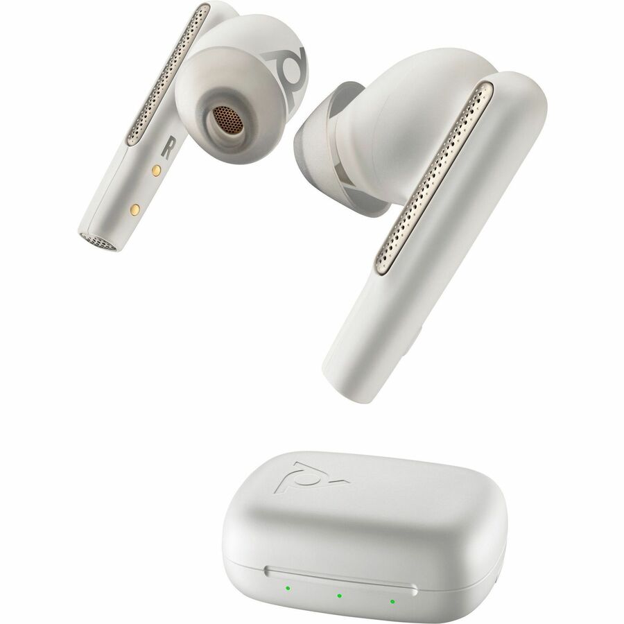 Alternate-Image1 Image for Poly Voyager Free 60 UC White Sand Earbuds +BT700 USB-C Adapter +Basic Charge Case