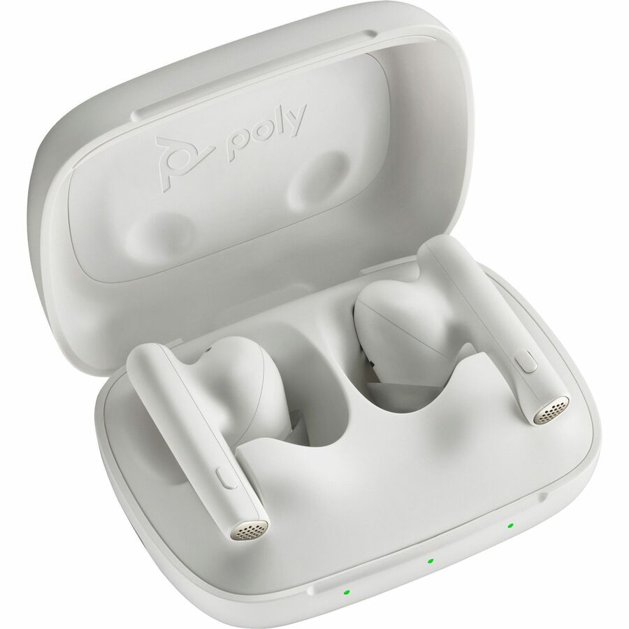 Alternate-Image2 Image for Poly Voyager Free 60 UC White Sand Earbuds +BT700 USB-C Adapter +Basic Charge Case