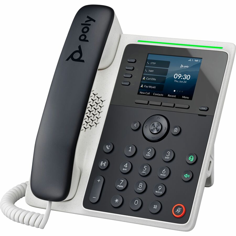 Alternate-Image1 Image for Poly Edge E220 IP Phone - Corded - Corded/Cordless - Bluetooth - 3 Multiple Conferencing - Desktop, Wall Mountable - Black