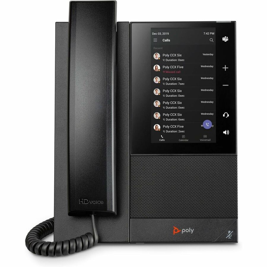 Alternate-Image5 Image for Poly CCX 505 IP Phone - Corded - Corded/Cordless - Wi-Fi, Bluetooth - Desktop, Wall Mountable - Black