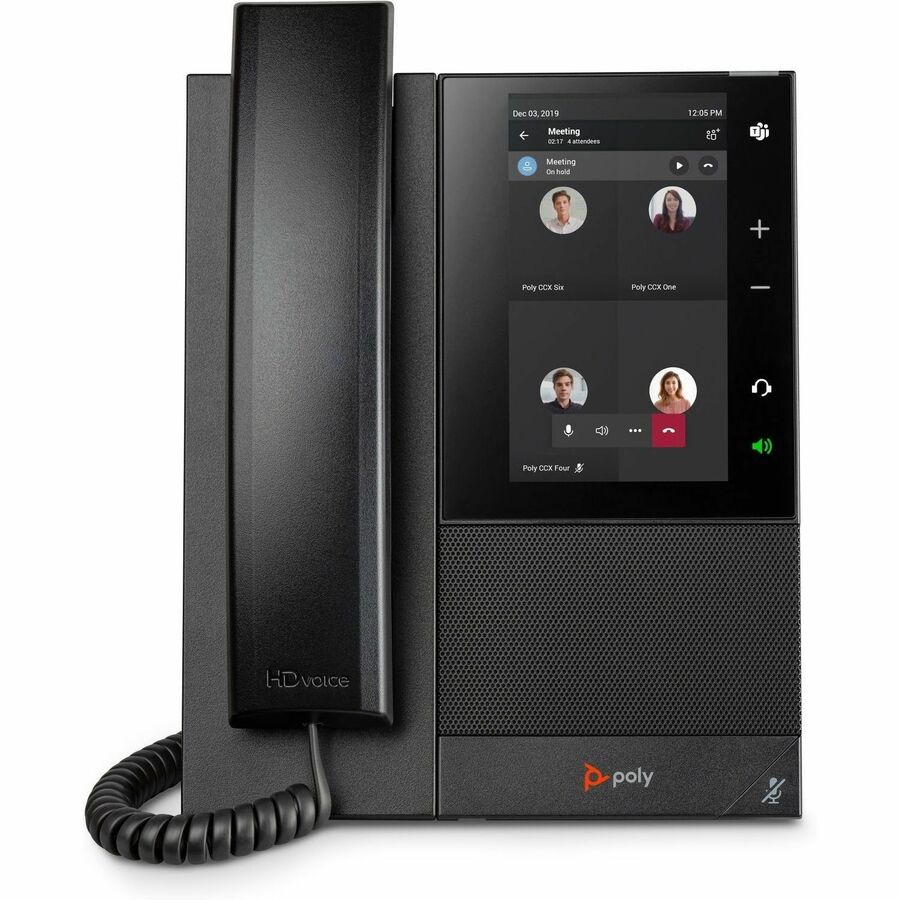 Alternate-Image4 Image for Poly CCX 505 IP Phone - Corded - Corded/Cordless - Wi-Fi, Bluetooth - Desktop, Wall Mountable - Black