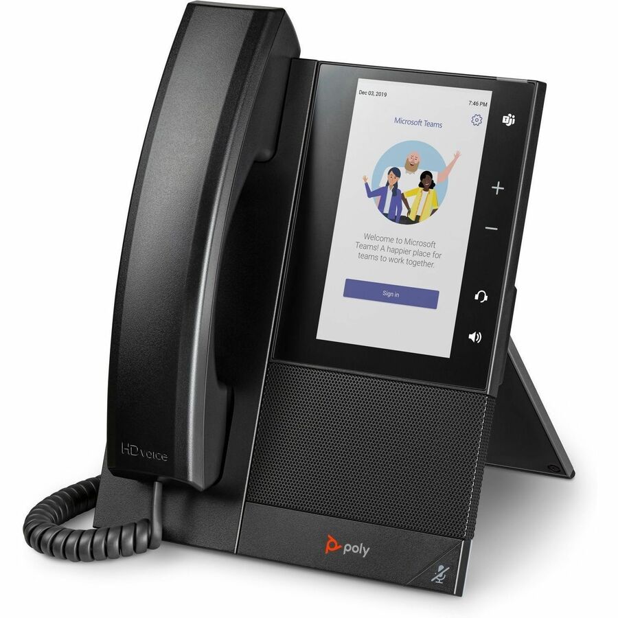 Left Image for Poly CCX 505 IP Phone - Corded - Corded/Cordless - Wi-Fi, Bluetooth - Desktop, Wall Mountable - Black