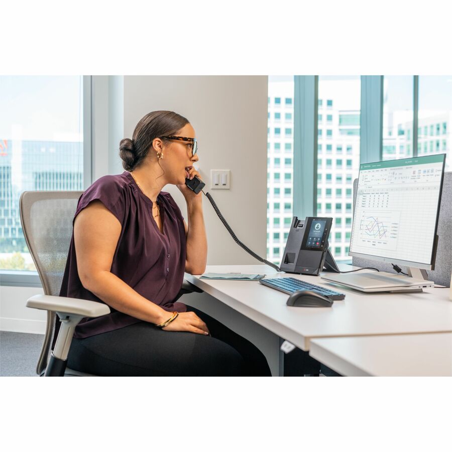 Alternate-Image1 Image for Poly CCX 505 IP Phone - Corded - Corded/Cordless - Wi-Fi, Bluetooth - Desktop, Wall Mountable - Black