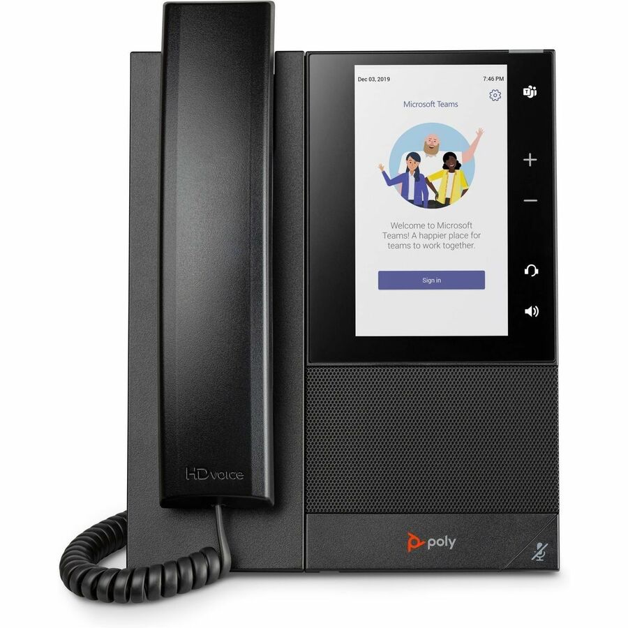 Front Image for Poly CCX 505 IP Phone - Corded - Corded/Cordless - Wi-Fi, Bluetooth - Desktop, Wall Mountable - Black