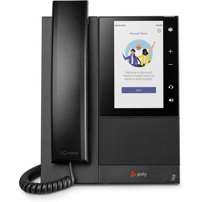 Front Image for Poly CCX 505 IP Phone - Corded - Corded/Cordless - Wi-Fi, Bluetooth - Desktop, Wall Mountable - Black