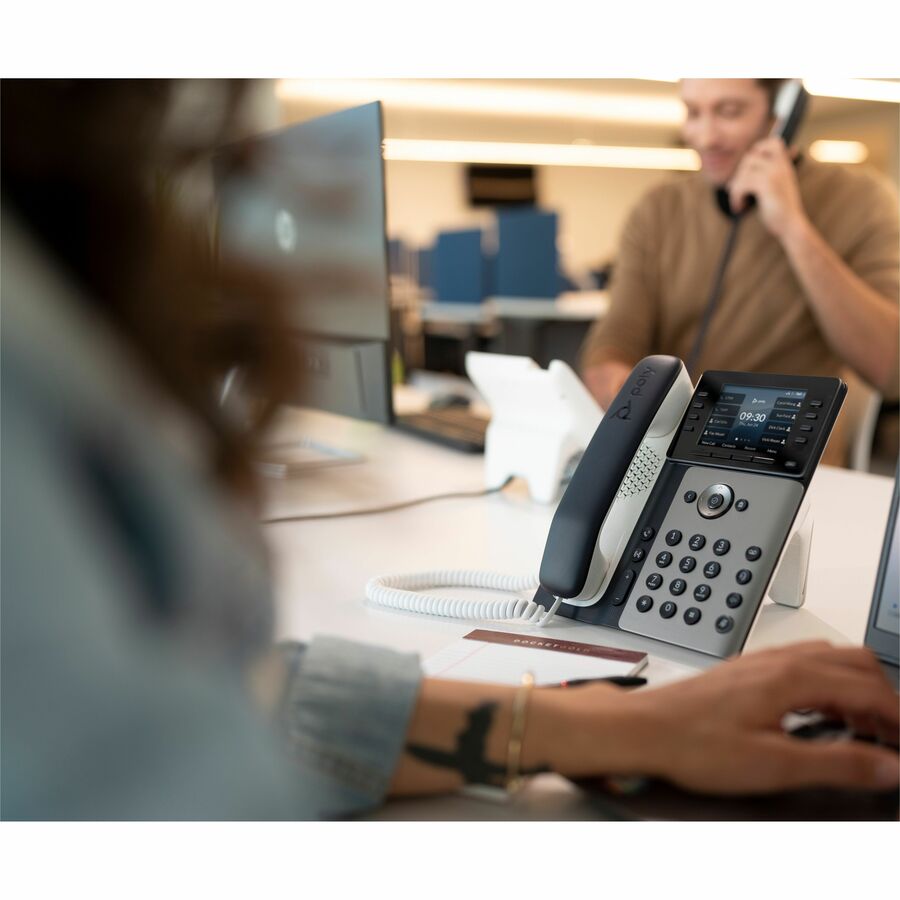 Life-Style Image for Poly Edge E320 IP Phone - Corded - Corded/Cordless - Bluetooth, NFC - 3 Multiple Conferencing - Desktop, Wall Mountable - White, Midnight Blue