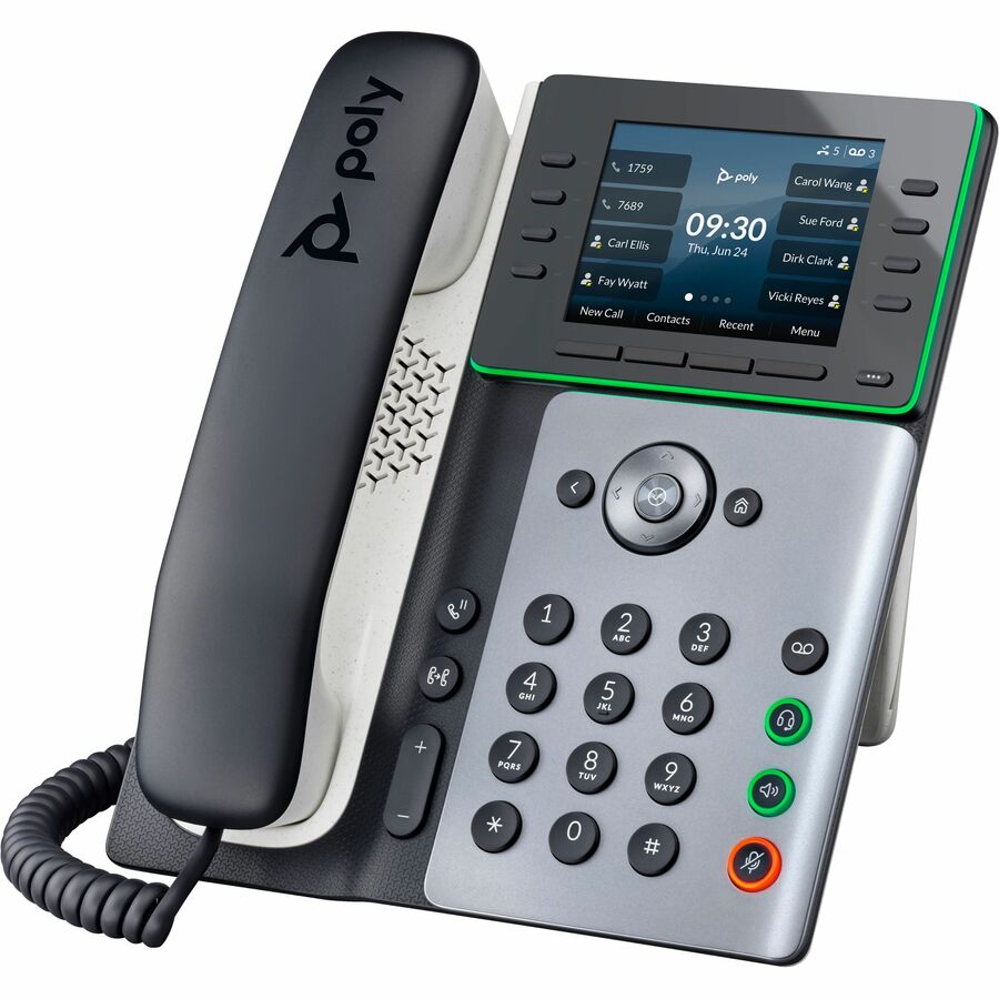 Alternate-Image1 Image for Poly Edge E320 IP Phone - Corded - Corded/Cordless - Bluetooth, NFC - 3 Multiple Conferencing - Desktop, Wall Mountable - White, Midnight Blue