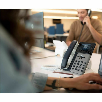 Alternate-Image5 Image for Poly Edge E350 IP Phone - Corded - Corded/Cordless - Wi-Fi, Bluetooth, NFC - 3 Multiple Conferencing - Desktop, Wall Mountable - Black - TAA Compliant