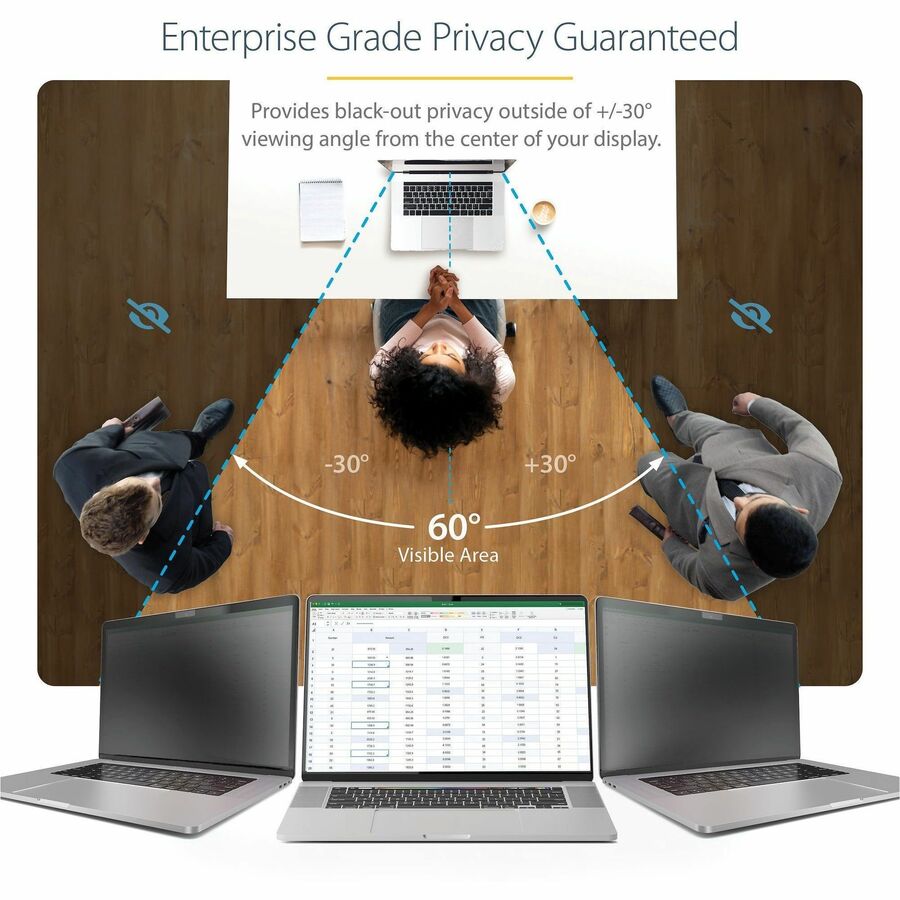 Alternate-Image1 Image for StarTech.com 14-inch MacBook Pro 21/23 Laptop Privacy Screen, Anti-Glare Privacy Filter w/51% Blue Light Reduction, Matte/Glossy Sides