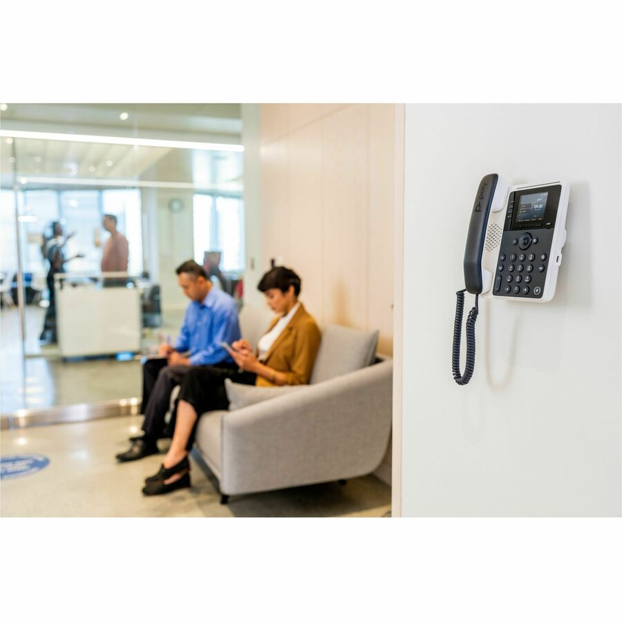 Alternate-Image4 Image for Poly Edge E100 IP Phone - Corded - Corded - 3 Multiple Conferencing - Desktop, Wall Mountable - White, Midnight Blue