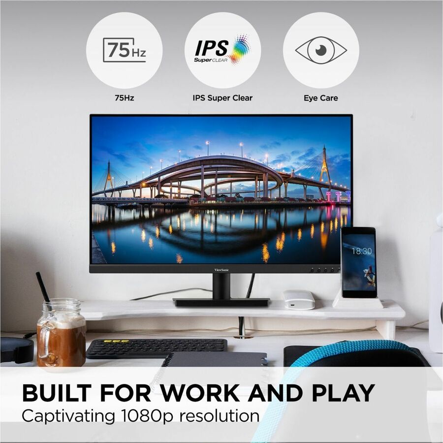 Alternate-Image10 Image for ViewSonic VA3209M 32 Inch 1080p Monitor, IPS Display with Thin Bezels for Productive Office Setups, Built-in Speakers, Advanced Ergonomics, HDMI, and VGA Inputs