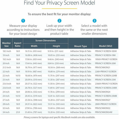 Alternate-Image4 Image for StarTech.com 28-inch 16:9 Computer Monitor Privacy Filter, Anti-Glare Privacy Screen w/51% Blue Light Reduction, +/- 30 deg. View Angle