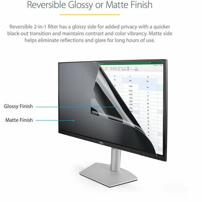 Alternate-Image2 Image for StarTech.com 22-inch 16:9 Computer Monitor Privacy Filter, Anti-Glare Privacy Screen w/51% Blue Light Reduction, +/- 30 deg. View Angle