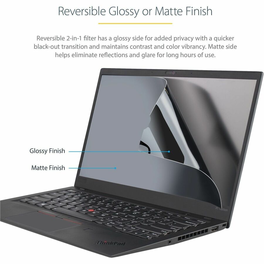 Alternate-Image3 Image for StarTech 17.3-inch 16:9 Laptop Privacy Filter, Anti-Glare Privacy Screen w/51% Blue Light Reduction, +/- 30&deg; View Angle, Matte/Glossy