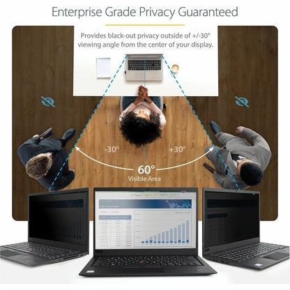 Alternate-Image2 Image for StarTech 17.3-inch 16:9 Laptop Privacy Filter, Anti-Glare Privacy Screen w/51% Blue Light Reduction, +/- 30&deg; View Angle, Matte/Glossy