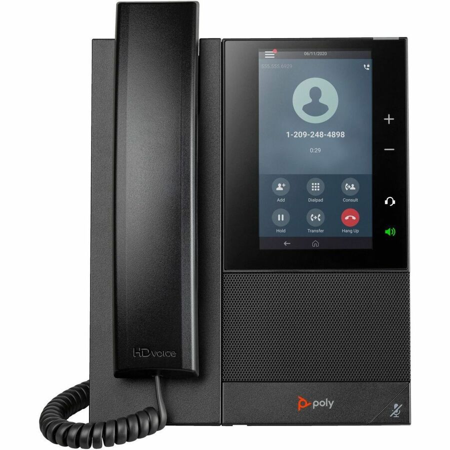 Alternate-Image2 Image for Poly CCX 505 IP Phone - Corded - Corded/Cordless - Bluetooth, Wi-Fi - Desktop, Wall Mountable - Black