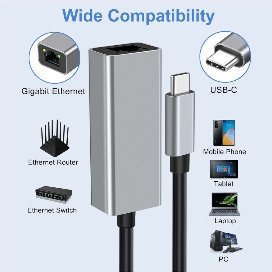 Alternate-Image1 Image for Adesso USB-C to Ethernet Network Adapter (TAA Compliant)