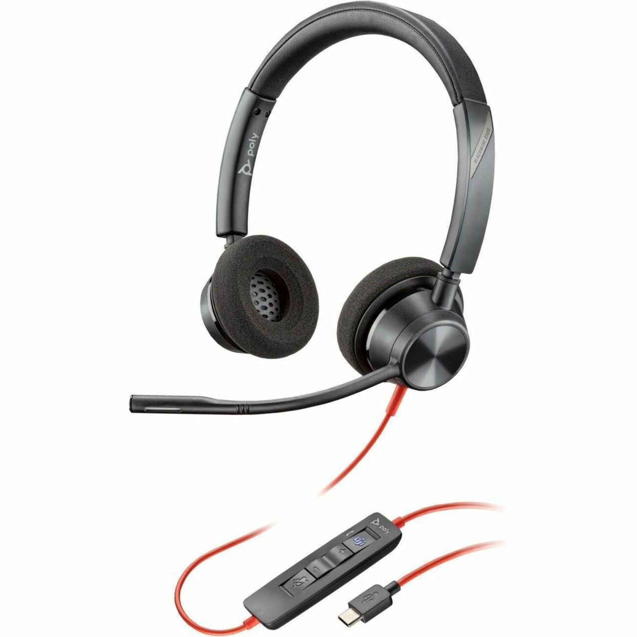 Main Image for Poly Blackwire 3320 Microsoft Teams Certified Headset +USB-C/A Adapter TAA