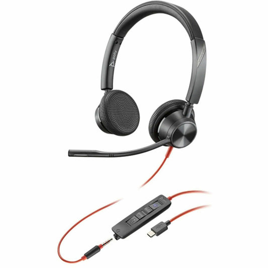 Main Image for Poly Blackwire 3325 Microsoft Teams Certified Headset +USB-C/A Adapter TAA