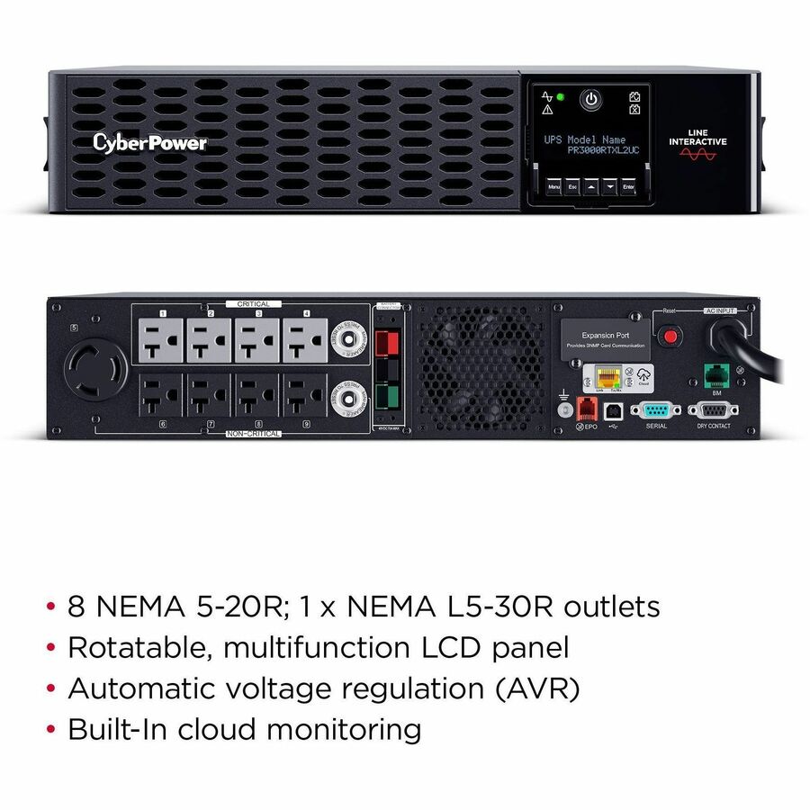 Alternate-Image5 Image for CyberPower PR3000RTXL2UC Smart App Sinewave UPS Systems