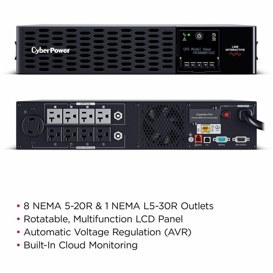 Alternate-Image4 Image for CyberPower PR3000RT2UC Smart App Sinewave UPS Systems