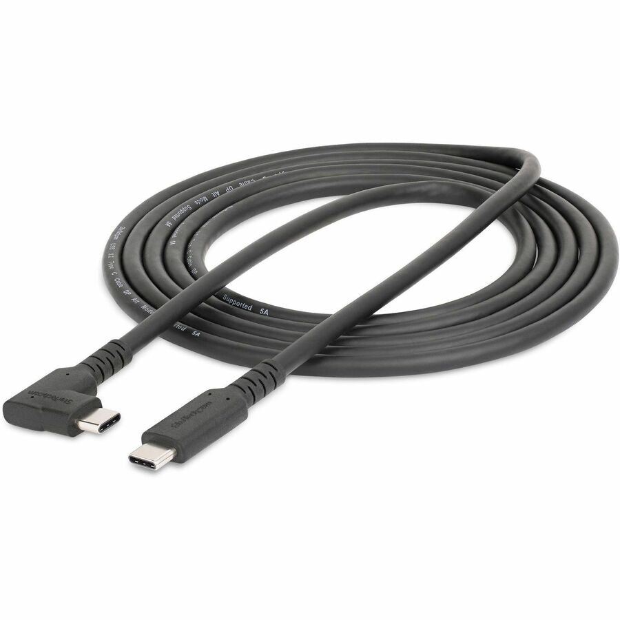 Alternate-Image6 Image for StarTech 6.6ft (2m) USB-C Cable, Right-Angled, USB 5Gbps, 100W (5A) PD, 4K 60Hz DP Alt Mode, Rugged USB C Cord, Thunderbolt Compatible
