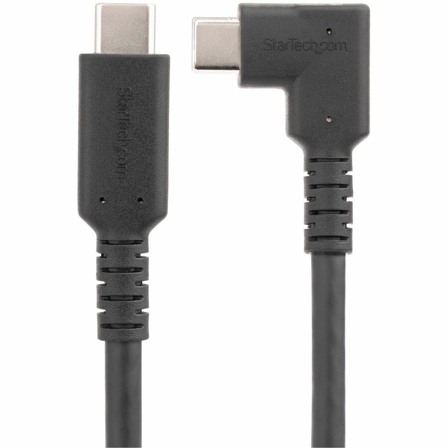 Alternate-Image2 Image for StarTech 6.6ft (2m) USB-C Cable, Right-Angled, USB 5Gbps, 100W (5A) PD, 4K 60Hz DP Alt Mode, Rugged USB C Cord, Thunderbolt Compatible