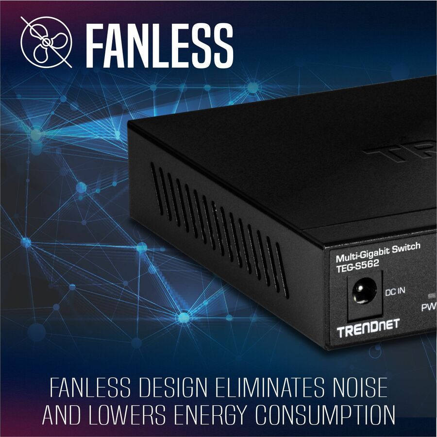 Alternate-Image8 Image for TRENDnet 6-Port Unmanaged Multi-Gig Switch, 4 x 2.5GBASE-T Ports, 2 x 10G SFP+ Ports Fanless, Compact Desktop Design, Metal Housing, Network Ethernet Switch, Lifetime Protection, Black, TEG-S562