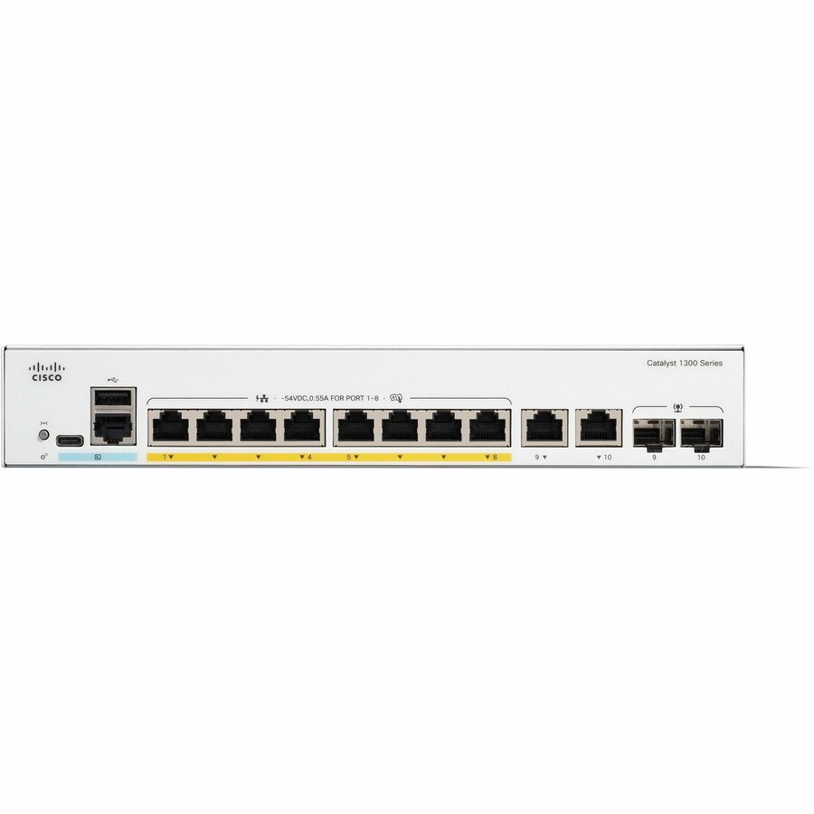 Front Image for Cisco Catalyst C1300-8P-E-2G Ethernet Switch