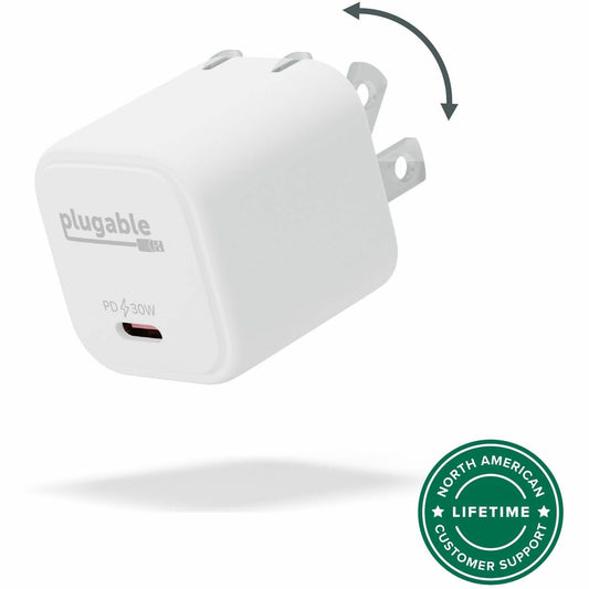 Main Image for Plugable 30W USB-C GaN Charger - MagSafe-Compatible, Fast Charging for iPhone, iPad, Galaxy & USB-C Devices