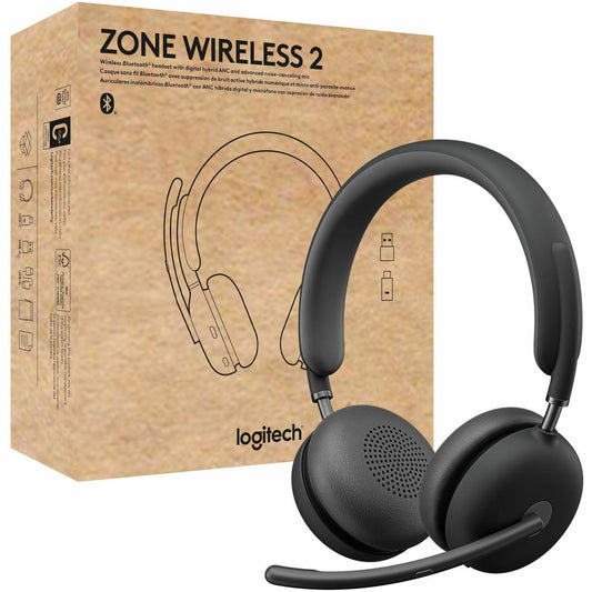 Main Image for Logitech Zone Wireless 2 Headset, UC, USB-C Receiver with USB-A Adapter