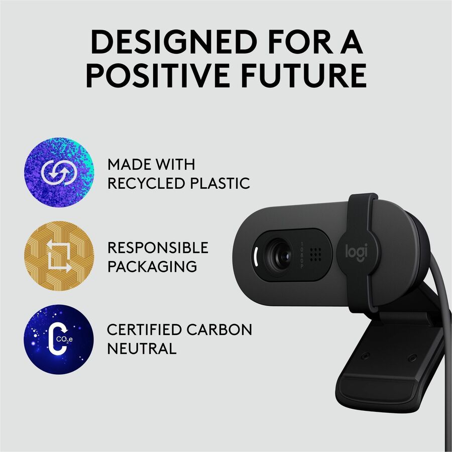 Alternate-Image6 Image for Logitech Brio 105 Full HD 1080p Business Webcam with Auto-Light Balance, USB-A, Privacy Shutter, Easy Set-Up, Compatible with Windows, macOS, ChromeOS